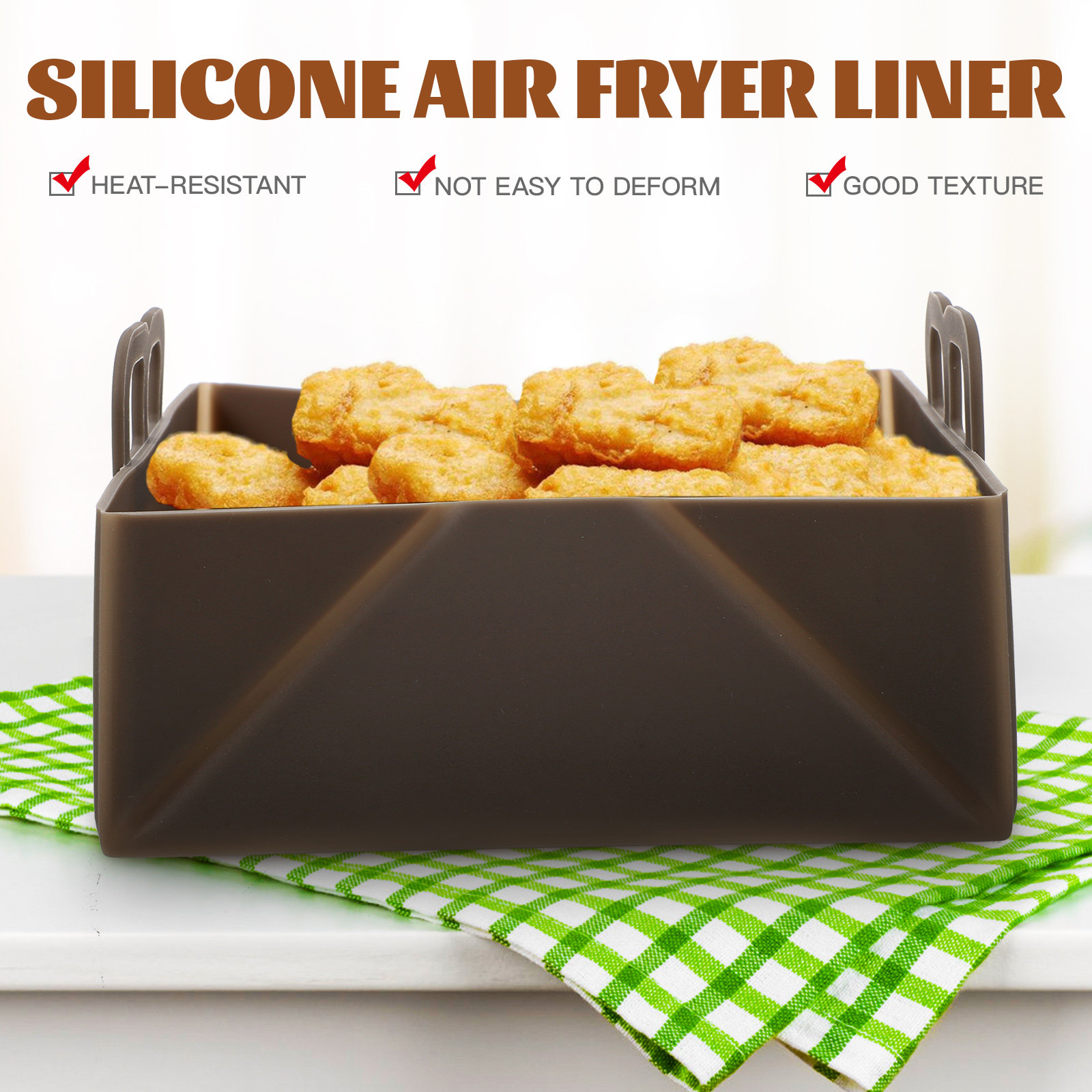 بطانة سيليكون قابلة لإعادة الا - مراجعة Air Fryer Silicone Pot Liner وسعره