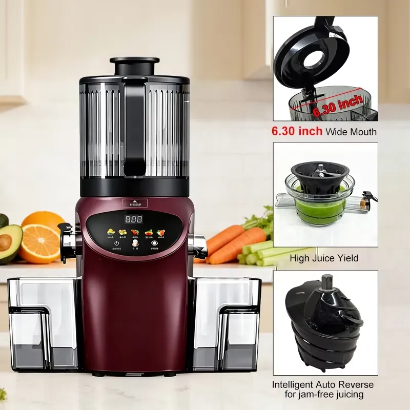 عصارة كهربائية فاخرة بفتحة تغذ - مراجعة Electric Slow Juicer Cold Press وسعره