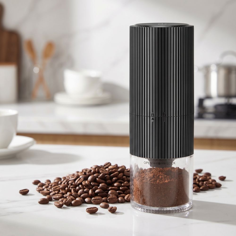 مطحنة قهوة كهربائية محمولة بنم - مراجعة Coffee Bean Grinder Electric وسعره